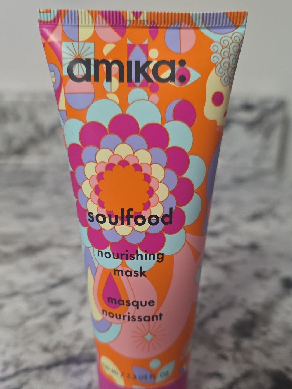 amika Soulfood Nourishing Mask — Orange, Pink, Light Blue
